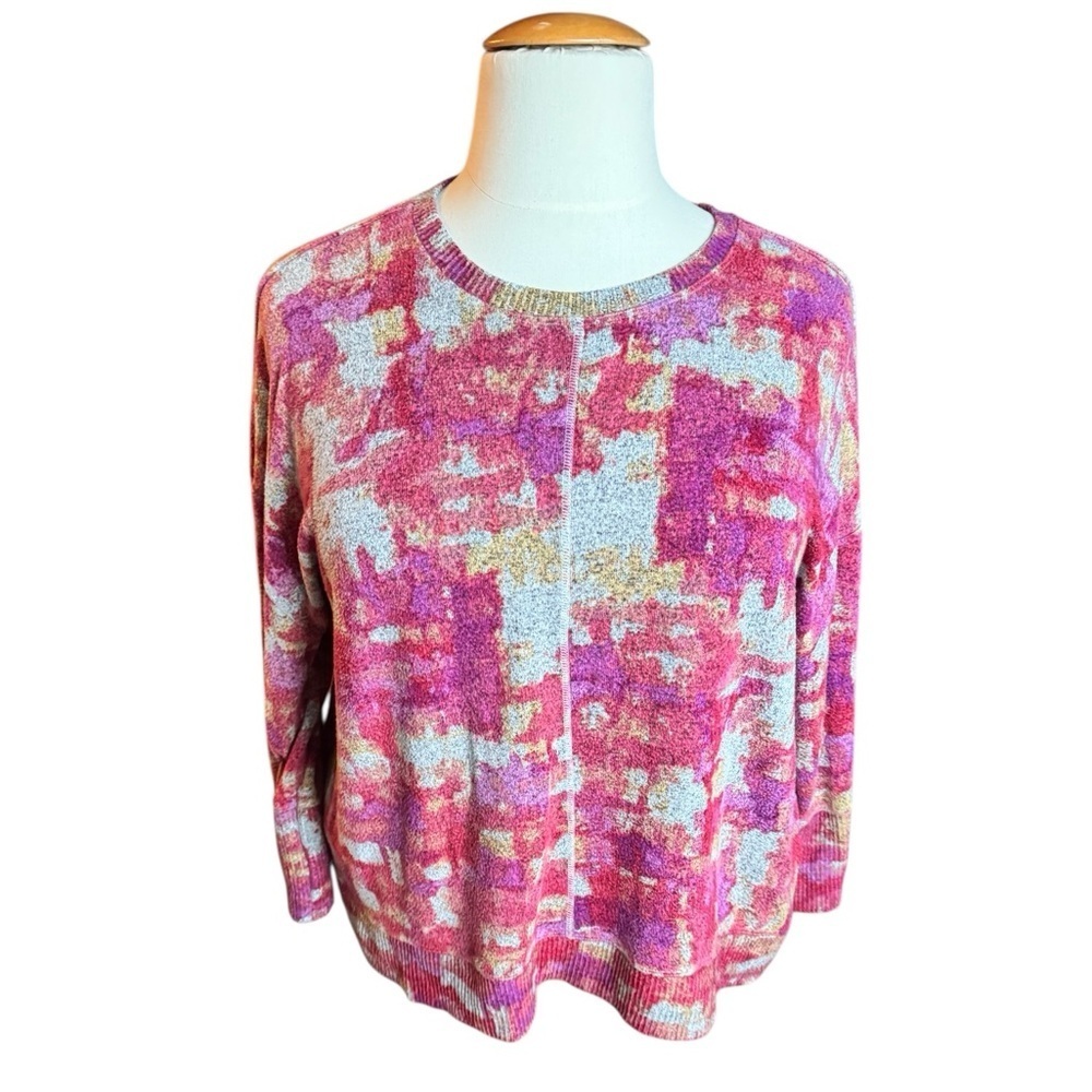 Habitat Clothes to Live In Abstract Knit Sweater XL Multicolor Boho Artsy P11